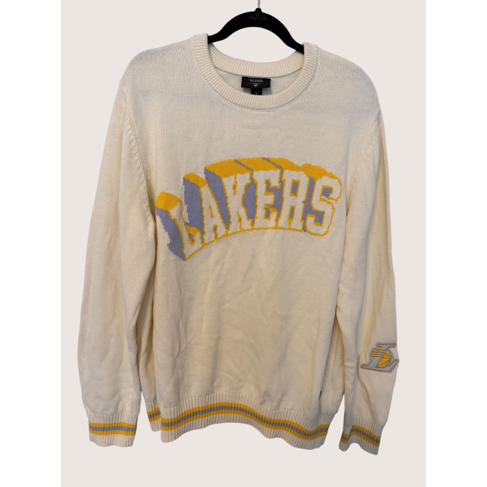 LA Lakers Knit Crewneck Sweater - The Wild Collective - Mens Large - NBA